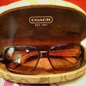 Classic Coach sunglasses in the Eva style S436. Tortoise color with rhinestones.